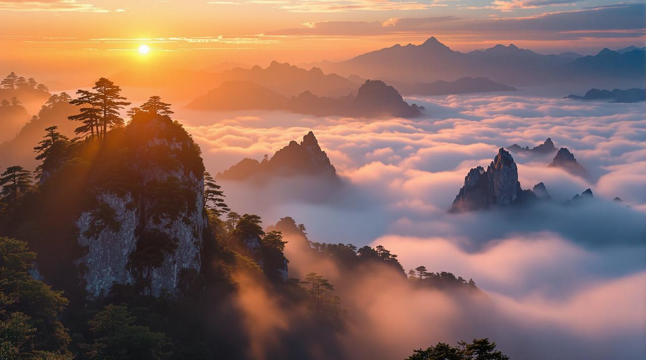 云海之巅：黄山日出，站在光明顶迎接第一缕阳光